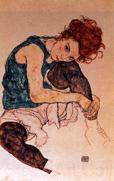 Egon Schiele Seated Woman with Bent Knee Spain oil painting art